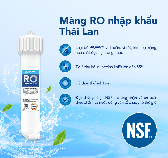 Hình ảnh Máy lọc nước RO Hòa Phát HPU456 - Bảo hành 36 tháng - Hàng chính hãng