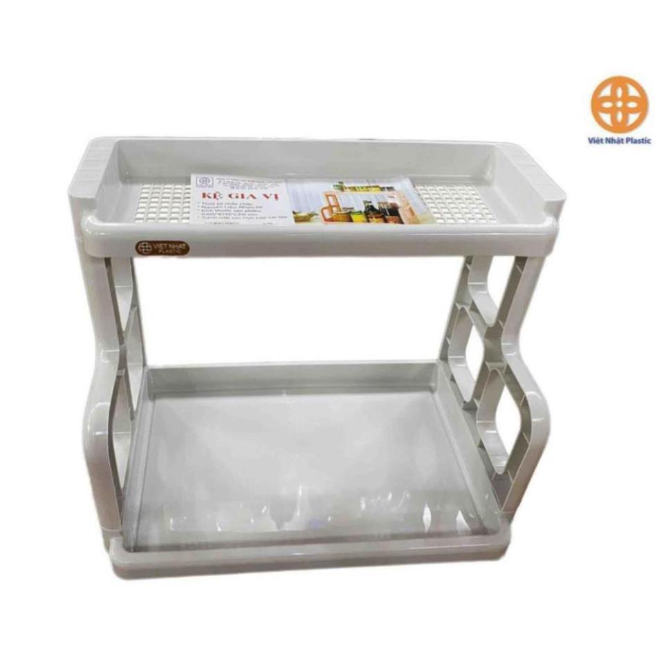 Kệ đựng gia vị chữ H 2 tầng nhựa Việt Nhật cao cấp - Đồ dùng, dụng cụ nhà bếp, kệ hũ gia vị