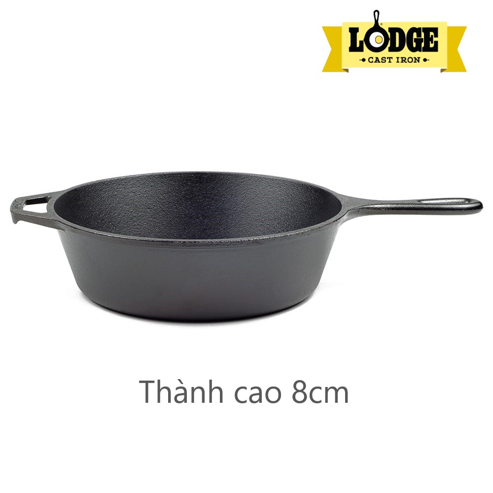 [Chính hãng LOGDE - MỸ] Chảo gang sâu lòng Lodge 26cm - L8DSK3.Chảo dùng xào, rang, chiên, rán, nướng, áp chảo thực phẩm