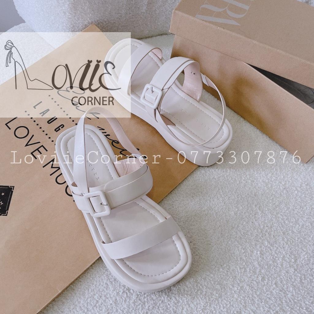 SANDAL XUỒNG LOVIIECORNER - GIÀY THỜI TRANG ĐẾ BẰNG HAI QUAI NGANG PHONG CÁCH NỮ TÍNH S220902