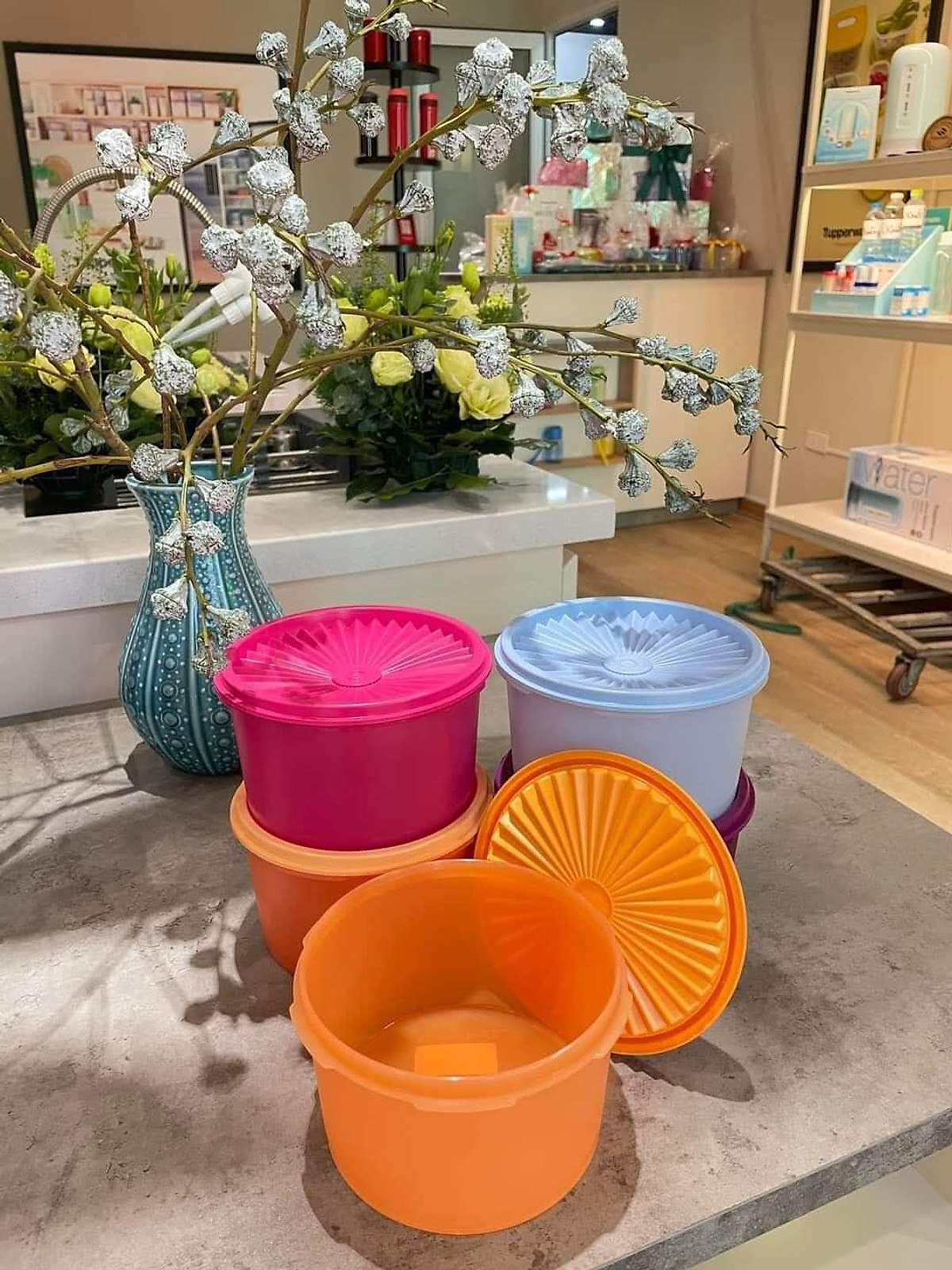 Bộ hộp Tupperware bảo quản thực phẩm Midi Deco 5 hộp - Hàng chính hãng