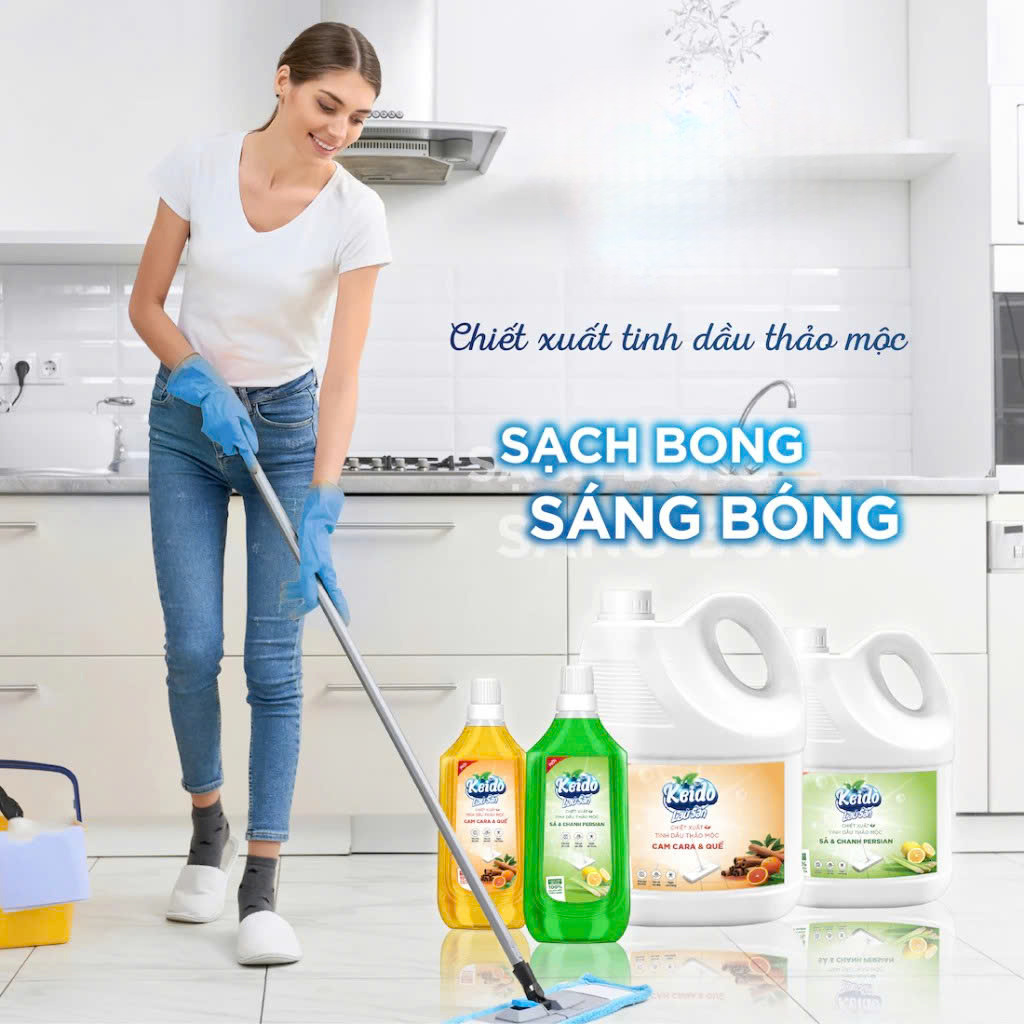 Nước Lau Sàn Gốc Thực Vật TD CAM QUẾ Đuổi Muỗi và Côn Trùng (Thuộc nhóm Sản phẩm Lành tính) Can 1 lít