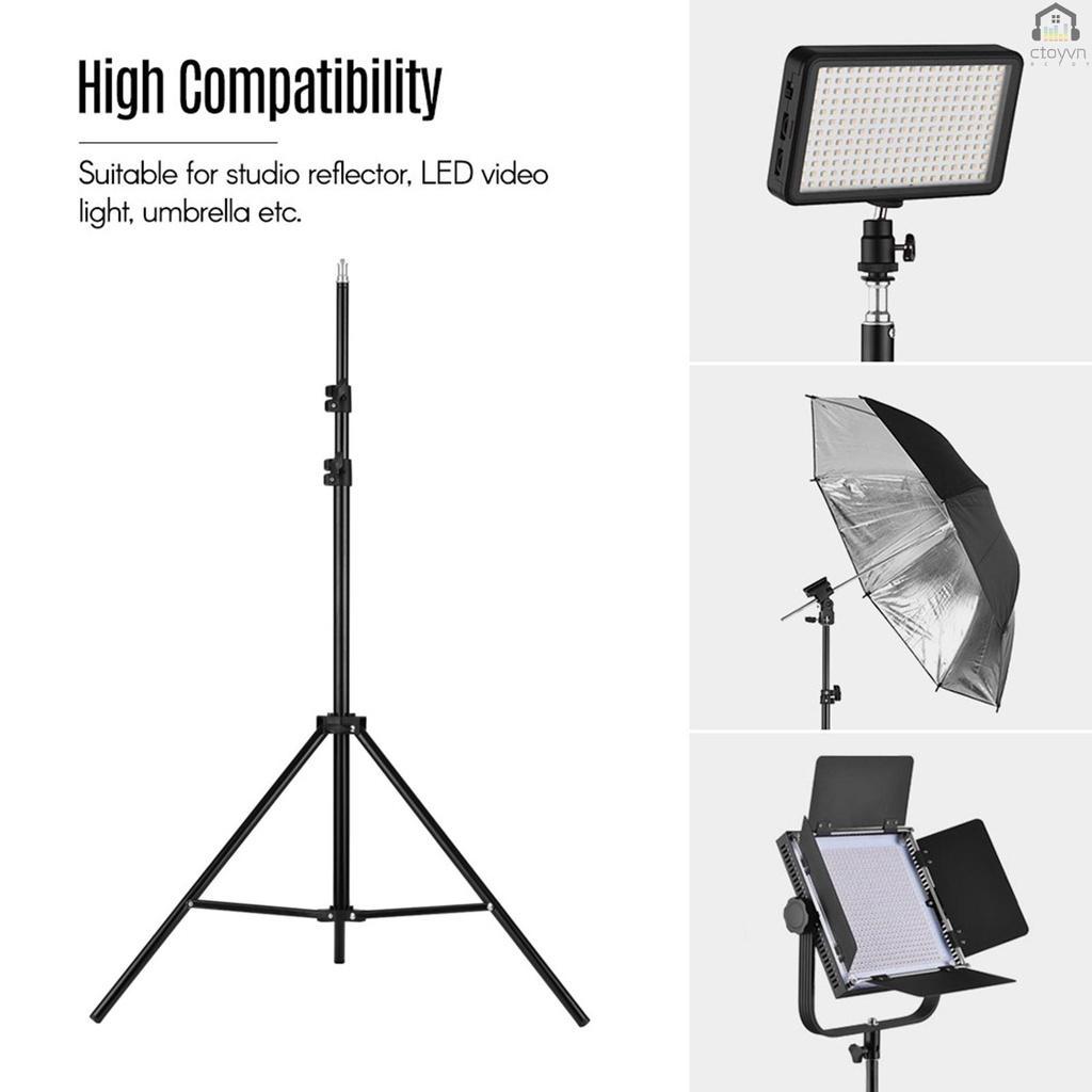 Giá đỡ ba chân kim loại cao 2M/6.6ft với ốc vít 1/4 Inch có thể điều chỉnh cho đèn LED