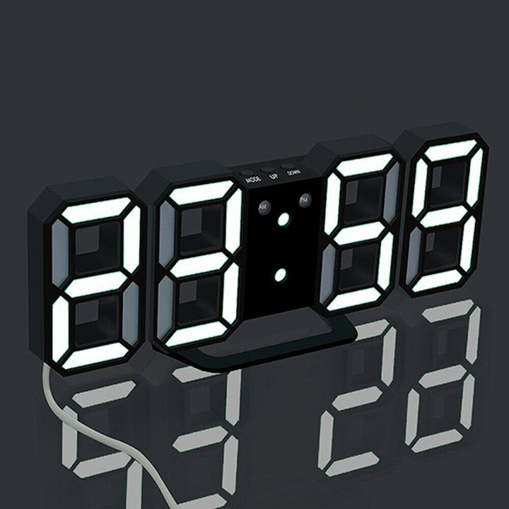 Đồng hồ LED 3D Smart Clock treo tường, để bàn. Đồng hồ kĩ thuật số, Đồng hồ đèn led thông minh RET021