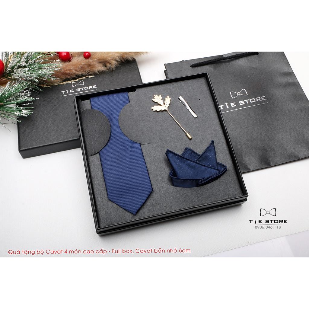 Cavat Bộ Cao Cấp Hàn Quốc 4 món Phụ Kiện - Full box kèm túi xách, xanh navy
