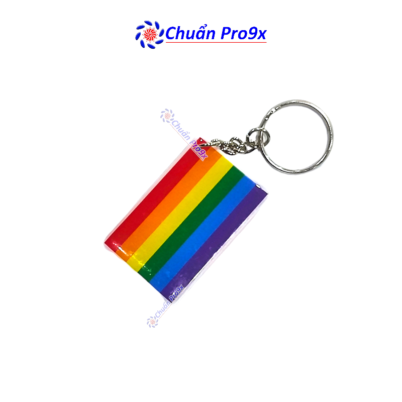 Móc khóa LGBT lục sắc nhựa dẻo MKDH01