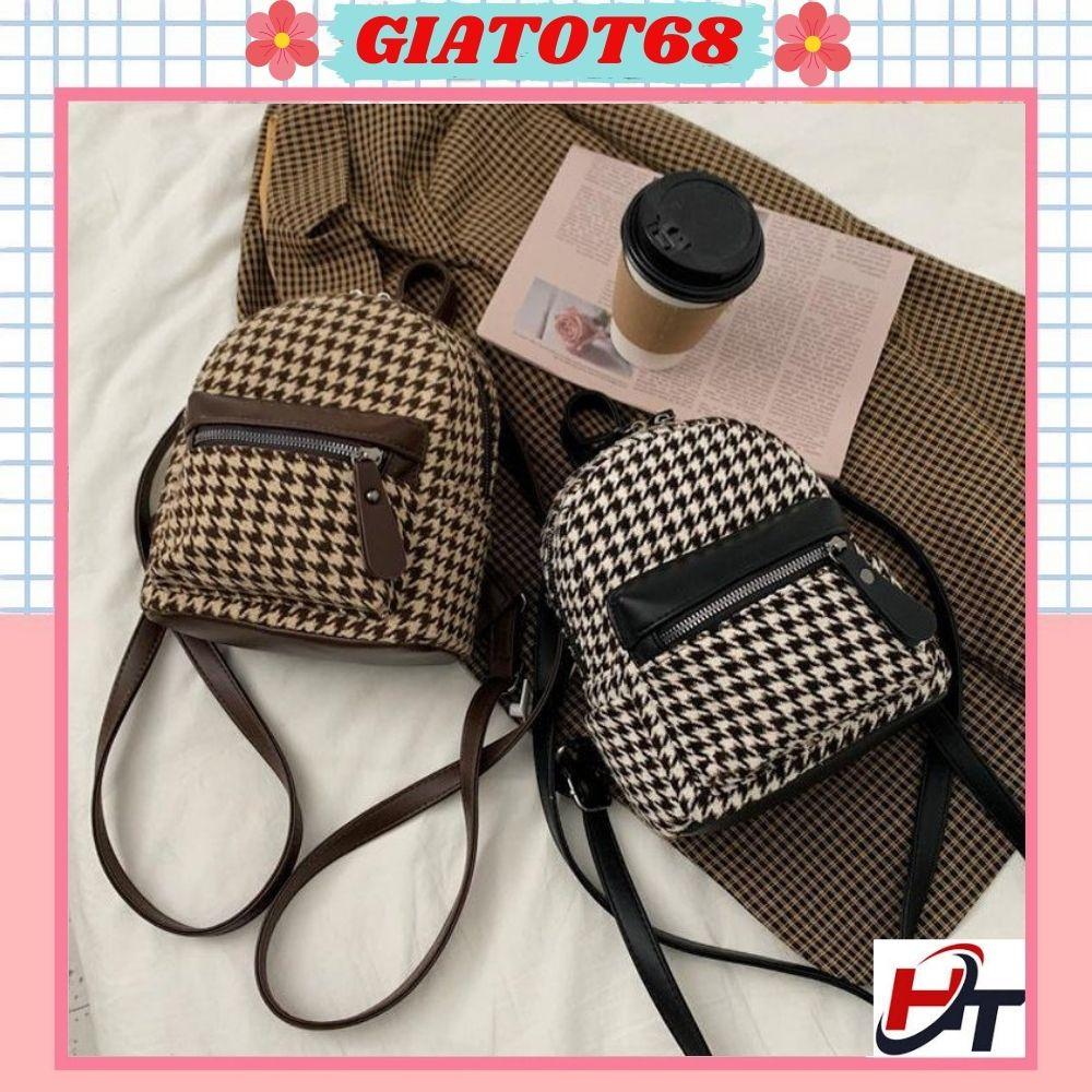 Balo thời trang nữ kẻ caro đi học đi chơi Giatot68 98