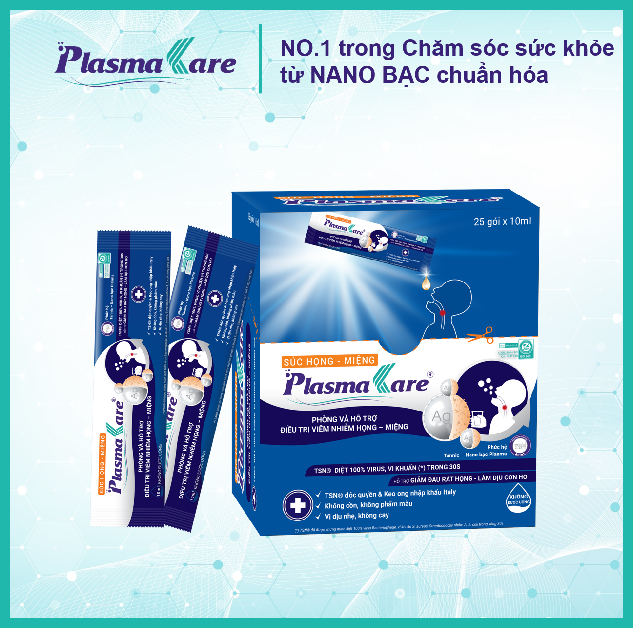 Súc họng miệng PlasmaKare dạng túi 10ml