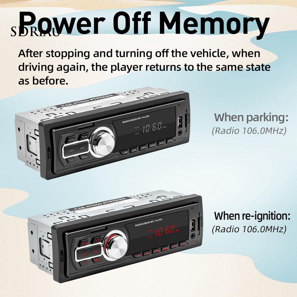 *QCDZ* 5208E Universal Handsfree Car MP3 Player Compact Bluetooth FM Radio Player Supporting U Disk TF Card AUX for 12V Automobiles