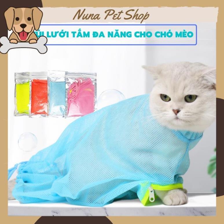 Túi lưới đa năng cho chó mèo - Túi tắm cho mèo, hỗ trợ cắt móng