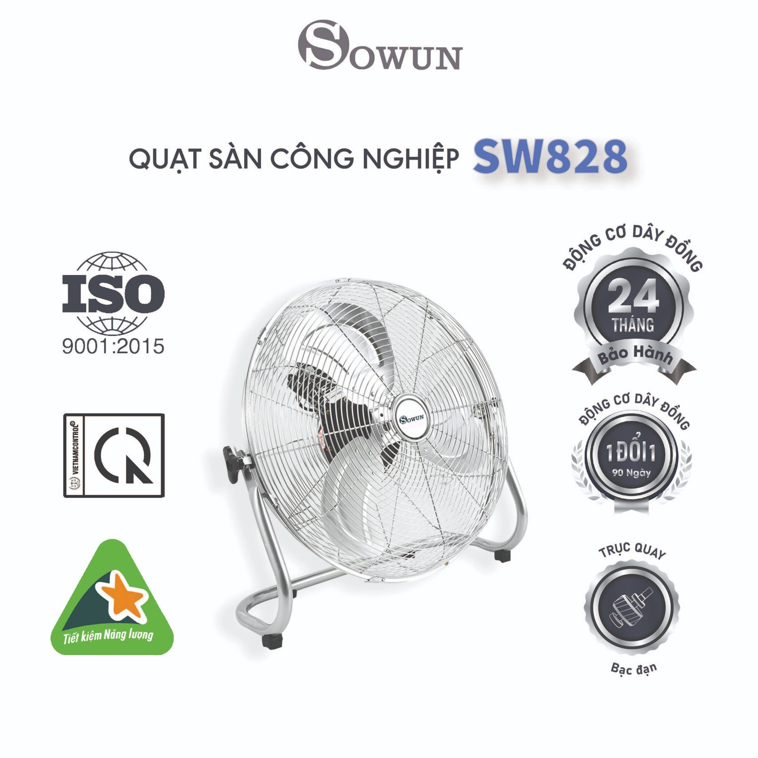 Quạt sàn công nghiệp Sowun SW 828 - Hàng chính hãng