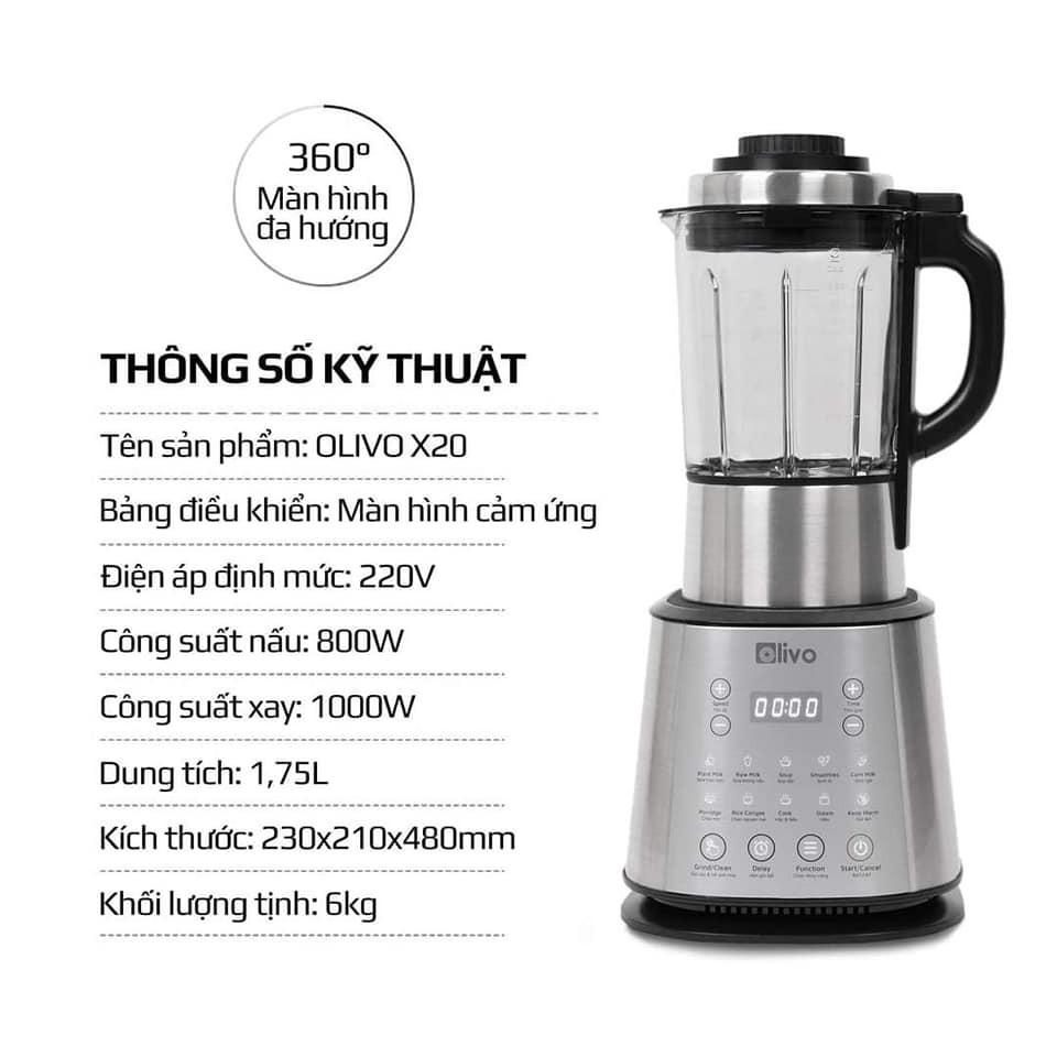 Máy Làm Sữa Hạt OLIVO X20 Hàng chính hãng - Thương Hiệu Mỹ