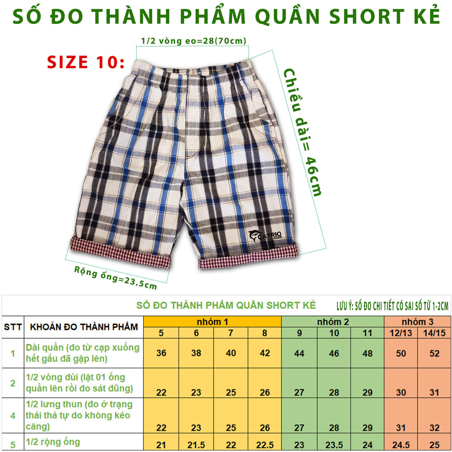 QUẦN SHORT BÉ TRAI CATRIO màu ĐỎ KẺ ĐEN là quần ngố trẻ em từ 9tuổi= ̣32(kg) đến 16 tuổi=55kg, vải dệt thoi hoạ tiết kẻ, cạp chun mềm mại, có 2 túi sườn, khi kết hợp với áo phông ngắn tay CATRIO thành bộ đồ tuyệt đẹp cho bé mặc đi học đi chơi du lịch