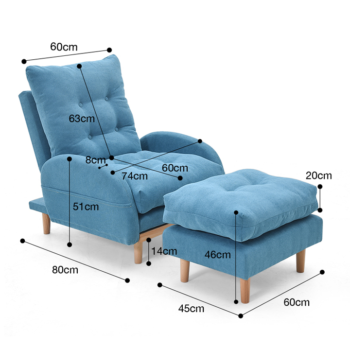 Ghế sofa lưng cao kèm đôn hiện đại , Sofa thư giãn phòng khách, phòng ngủ , phòng chờ, Bộ ghế Sofa decor cao cấp