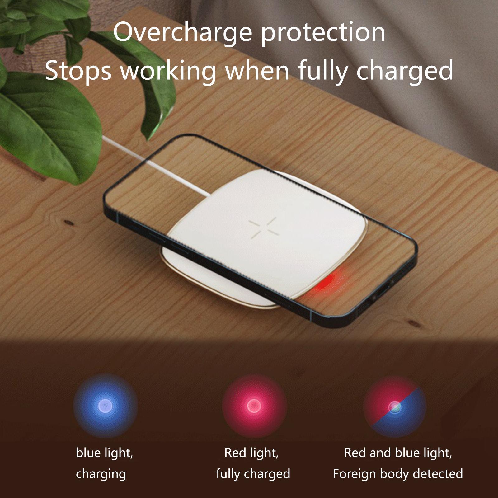 10W Wireless Charger Pad Night Lamp Light wood color