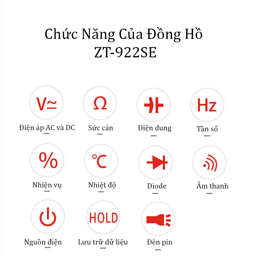 Đồng Hồ Vạn Năng Zoyi ZT-922SE – Hàng Chính Hãng