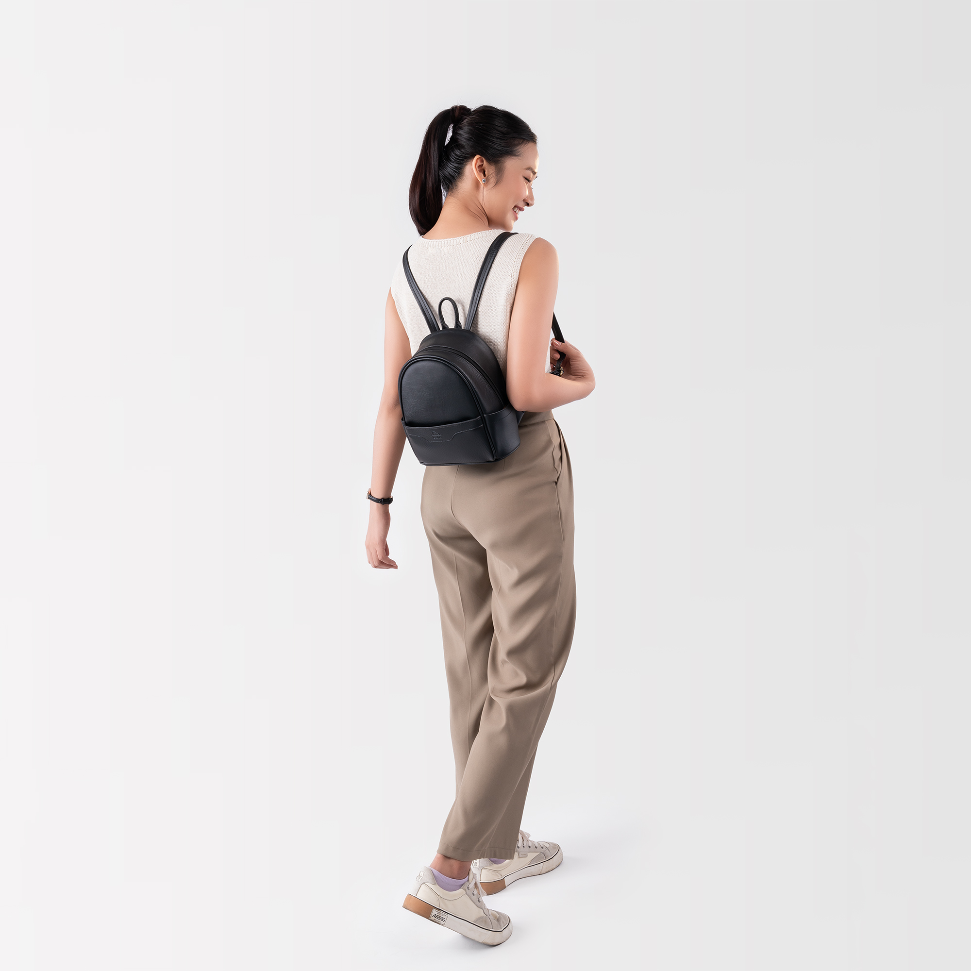 Balo da nữ mini phối ngăn họa tiết Lata BAL61