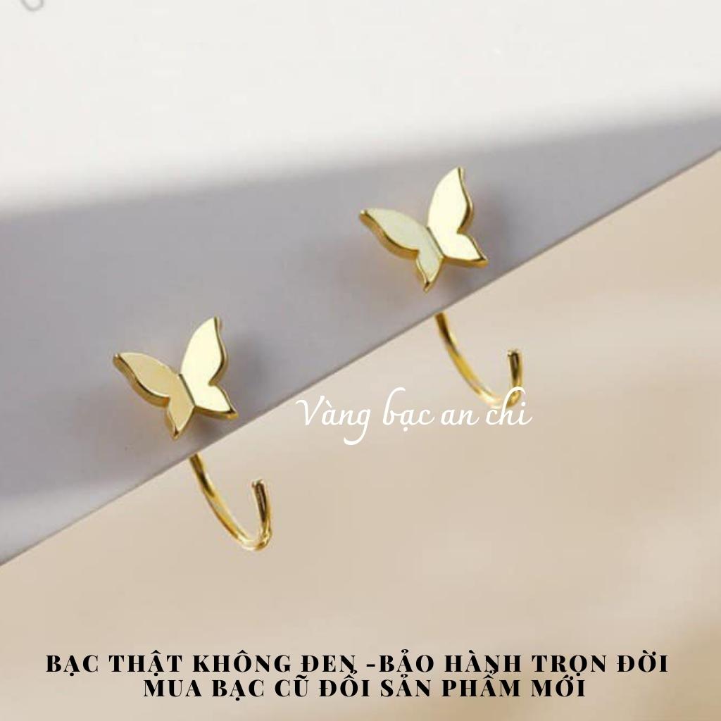 Bông tai bạc trẻ trung,Bông tai nữ bạc thật, Vàng bạc an chi