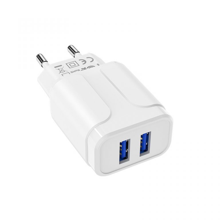 Cóc Sạc BA37A Borofone - 2 Cổng USB - chuẩn EU - Hàng Chính Hãng