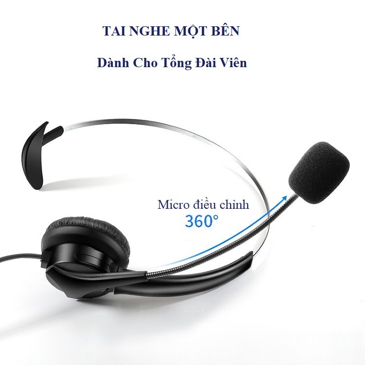 Tai Nghe Tổng Đài Call Center Huqu TD29 - Công Nghệ Chống Ồn Hiệu Quả - Tách Mic Linh Hoạt - Hàng Chính Hãng