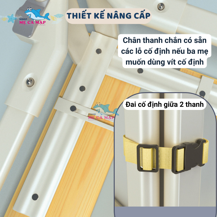 Thanh Chắn Giường Pakey SB2 Hàn Quốc Nâng Hạ 2 Bên, Chắn Giường Chịu Tải Tới 40kg, Phong Cách Sang Trọng, Dễ Tháo Lắp