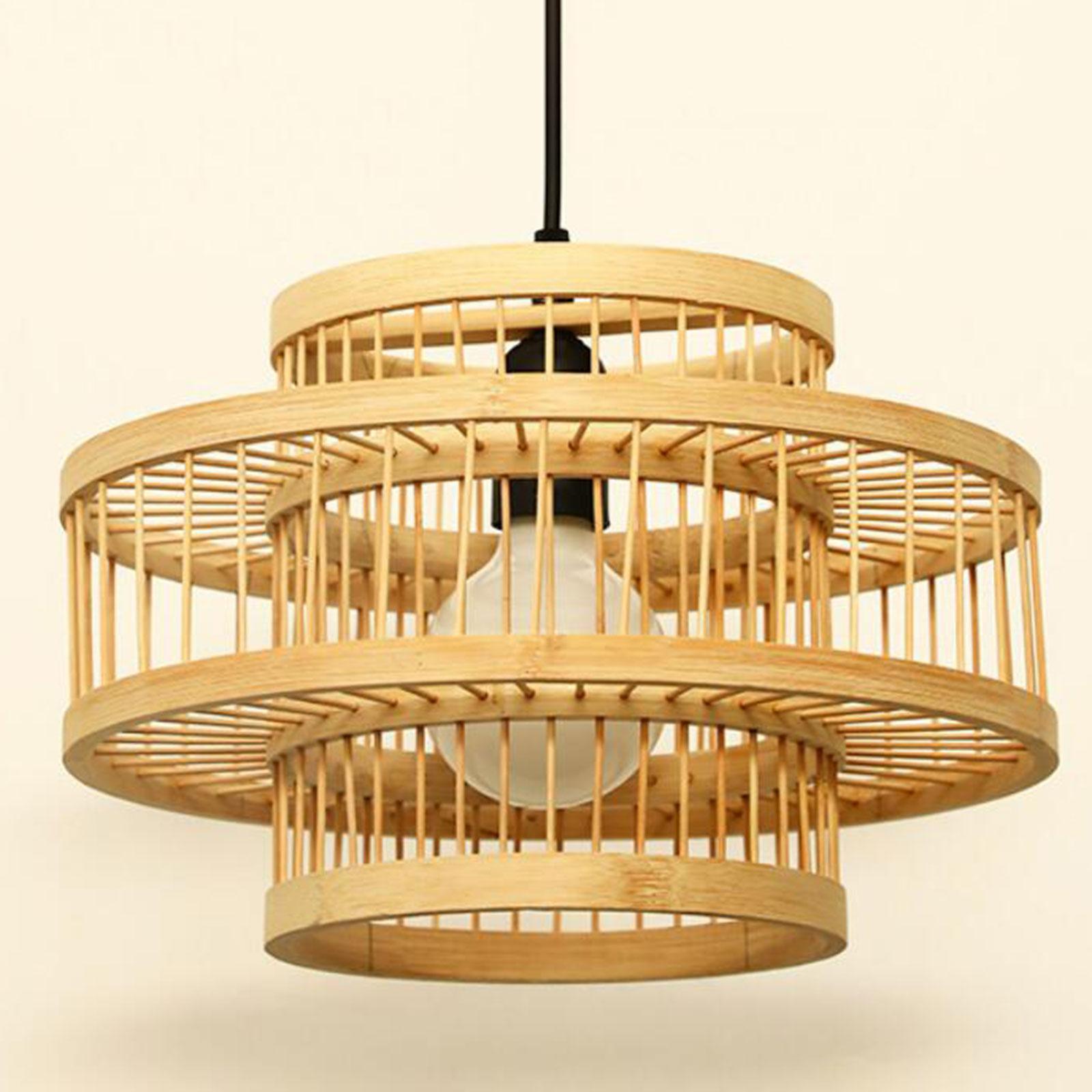 Bamboo Lamp Shade Ceiling Light Cover Chandelier for Dining Room Decor
