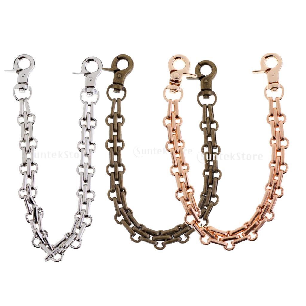 2 Pieces Metal Pocket Handle Handbag Wallet Bag Chains 25cm 9.84" Strap