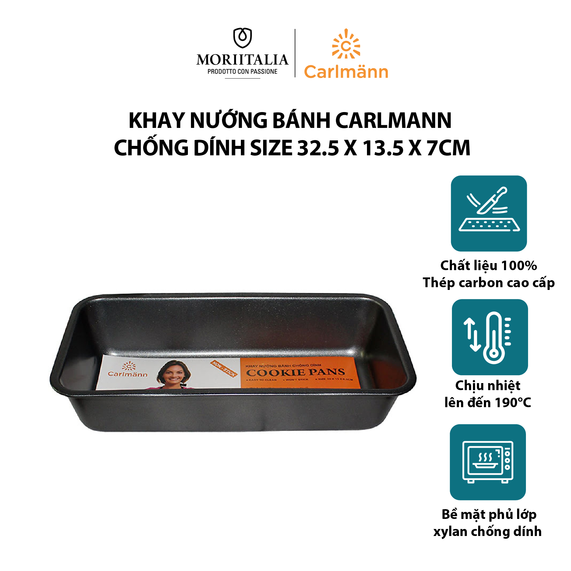 Khay nướng bánh Carlmann chống dính tiện dụng an toàn SL-L001