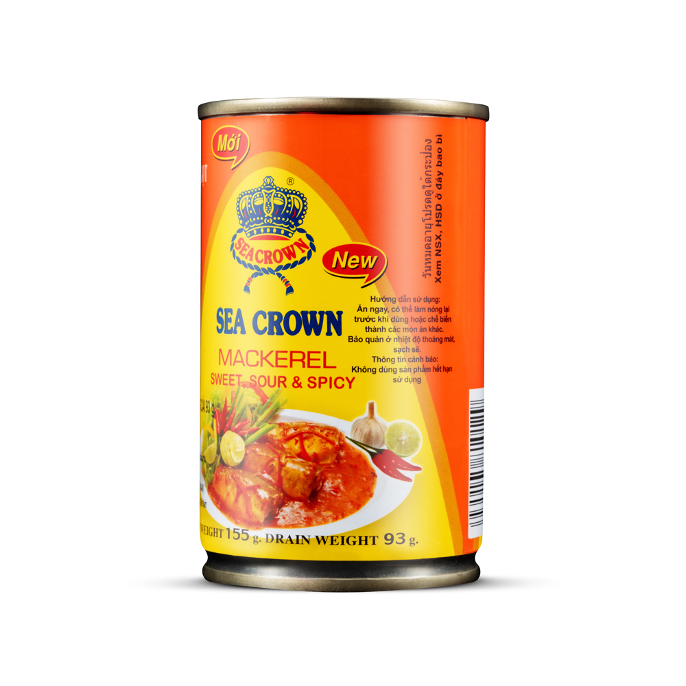 Cá hộp Sea Crown cá Nục sốt ớt chua ngọt-Thùng 50 lon