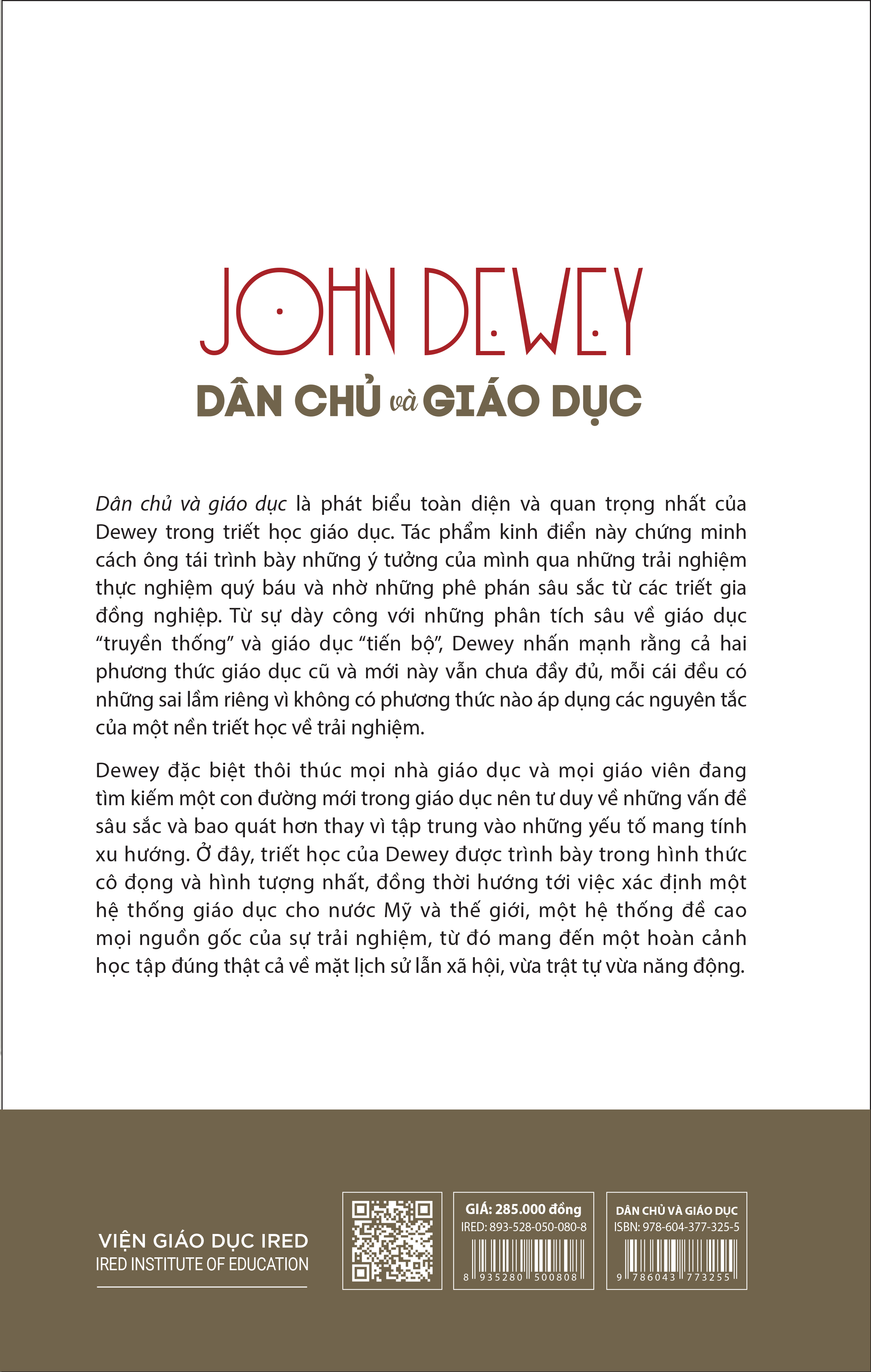 DÂN CHỦ VÀ GIÁO DỤC - John Dewey - Nguyễn Sỹ Nguyên dịch, Chu Hảo hiệu đính