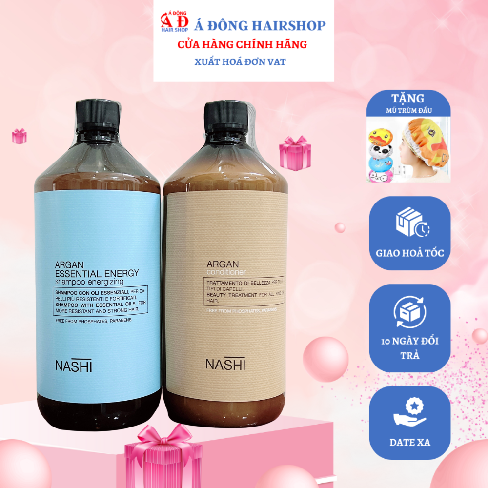 Hình ảnh [+Tặng mũ trùm] Dầu gội giảm rụng tóc Nashi Argan Essential Energy 1000ML New