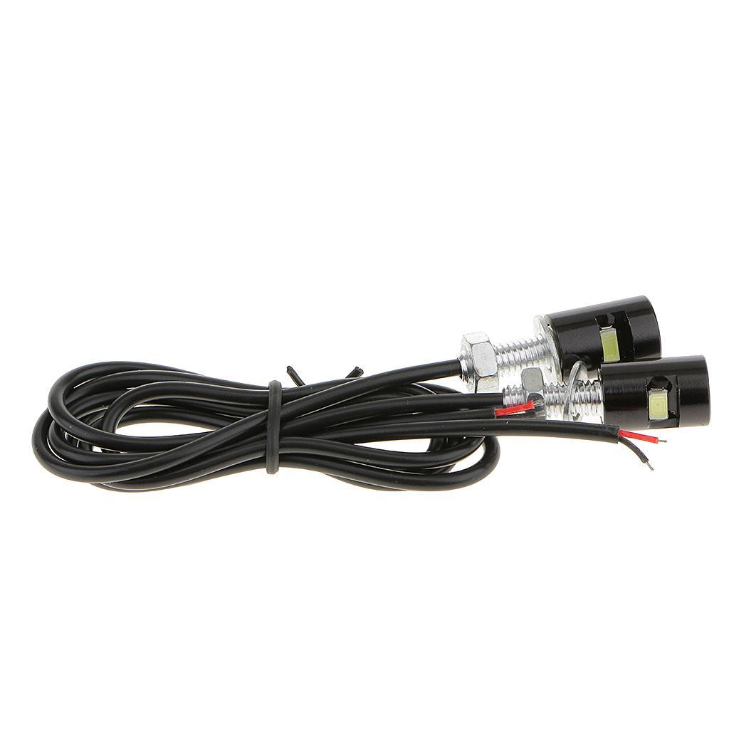 2xWaterproof 12V LED SMD Motorcycle Car Plate Stud Screw Lamp Light