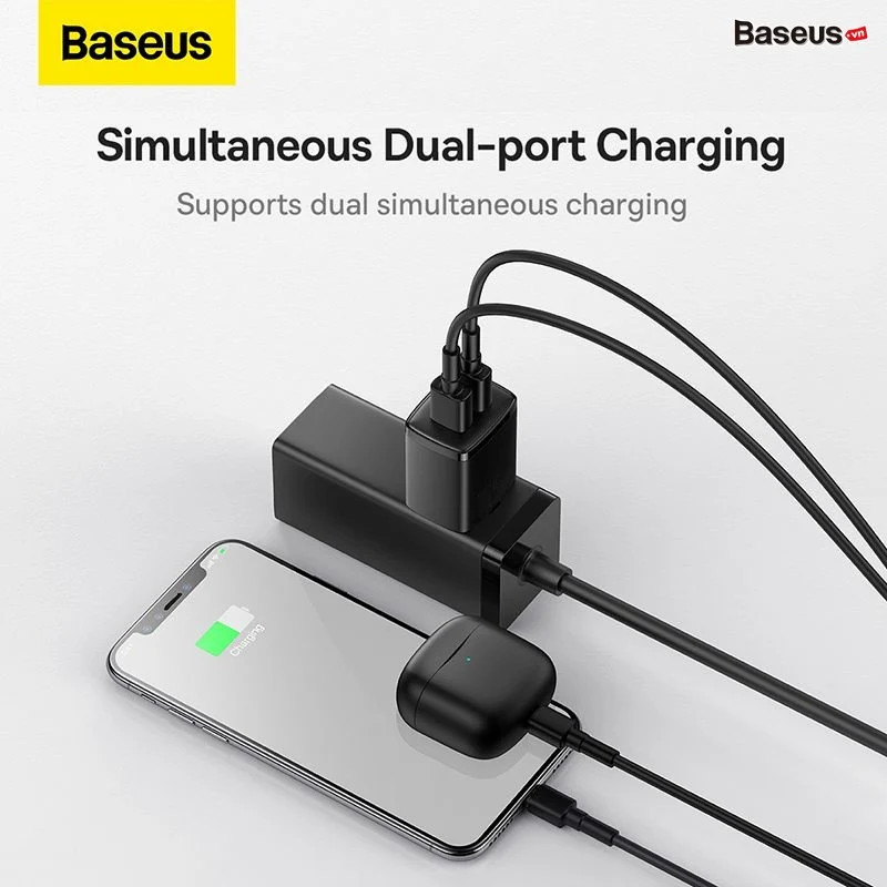 Củ Sạc Baseus Compact Charger 2 Cổng USB 10.5W - hàng chính hãng