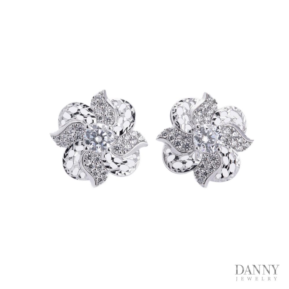 Bông Tai Nữ Bạc 925 Danny Jewelry Xi Bạch Kim Đính Đá CZ NI4GZ006