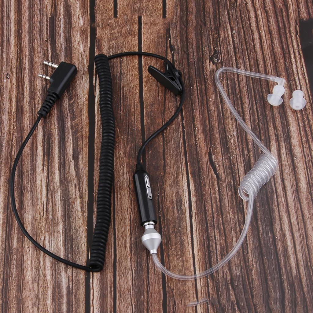 2 Acoustic Tube Headsets Mic PTT Earpieces