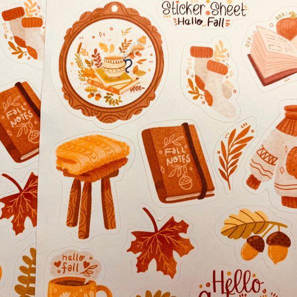 Sticker sheet hello fall- chuyên dán, trang trí sổ nhật kí, sổ tay | Bullet journal sticker - unim062