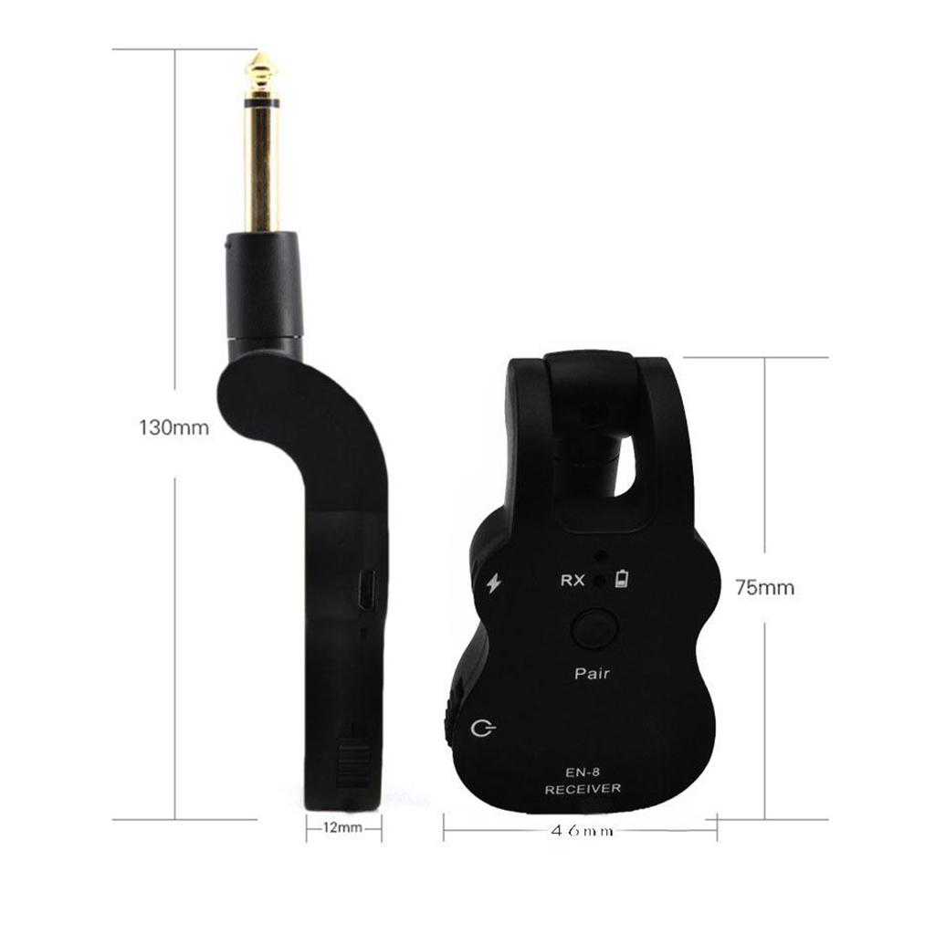 2.4G Guitar Wireless System Transmitter Receiver 30m Transmission Range 20-20khz