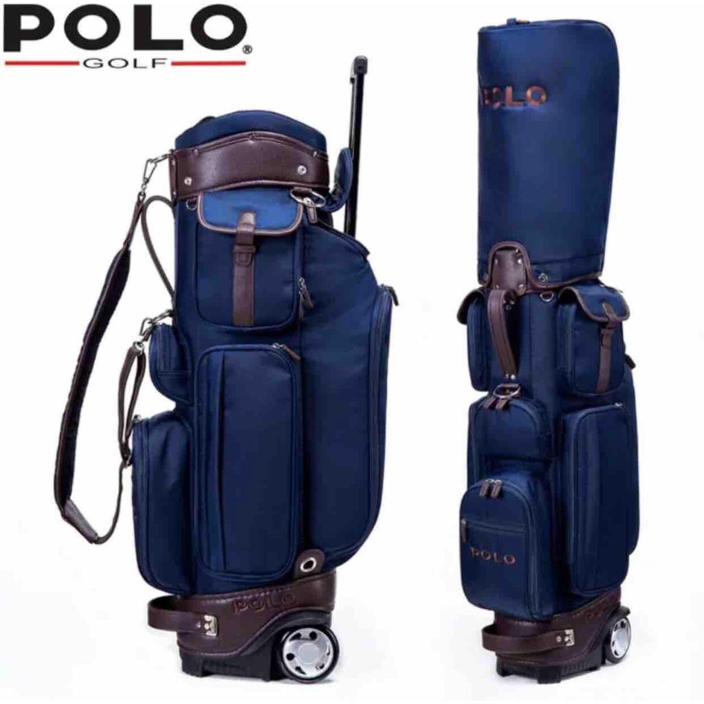 Túi Đựng Gậy Golf POLO Có Tay Kéo Và Bánh Xe - Chât Liệu Vải Bạt