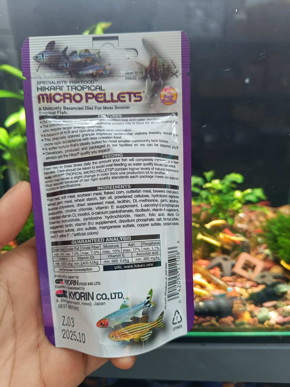 Thức ăn Hikari Tropical Micro Pellets dành cho cá thủy sinh nhỏ- cám hikari tăng màu cho cá nhỏ-cá nhiệt đới - shopleo