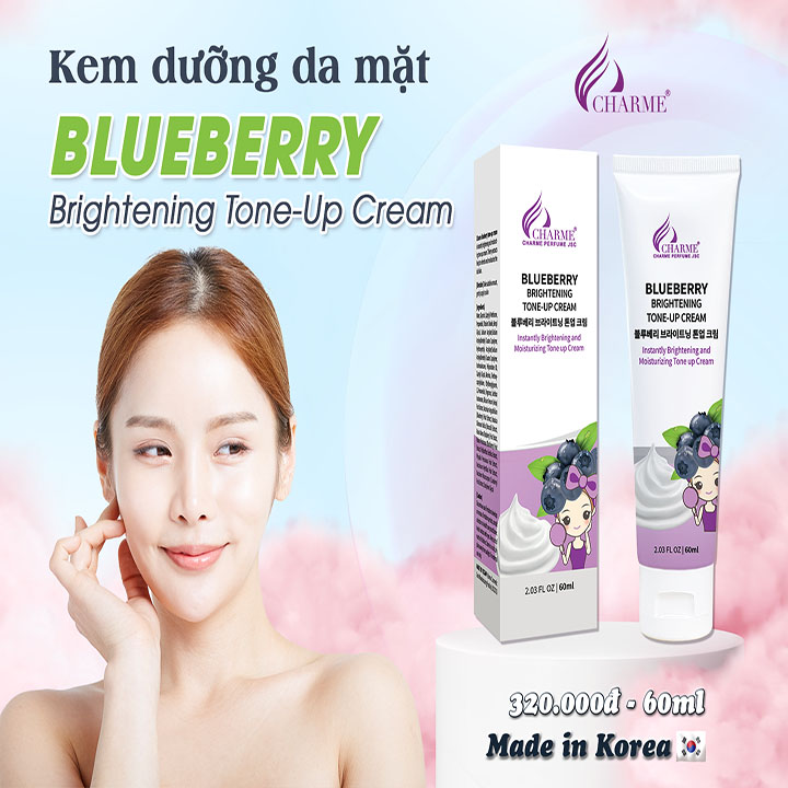 Kem dưỡng trắng hồng da Charme Blueberry Brightening Tone-Up Cream 60ml