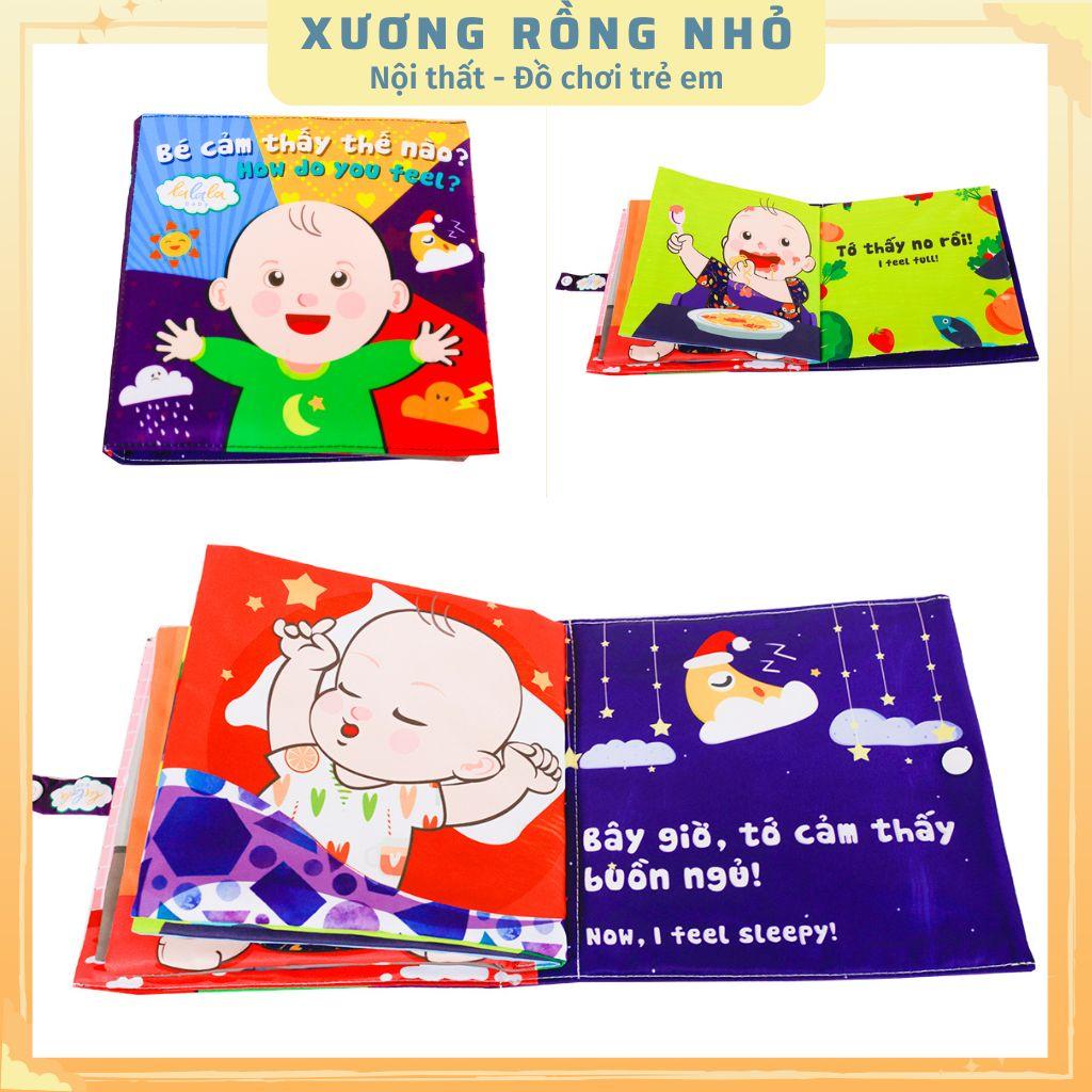 Trọn bộ 6 cuốn sách vải cho bé sơ sinh 0 - 4 tuổi Lalala Baby - sách vải an toàn cho bé tương tác - Xương Rồng Nhỏ