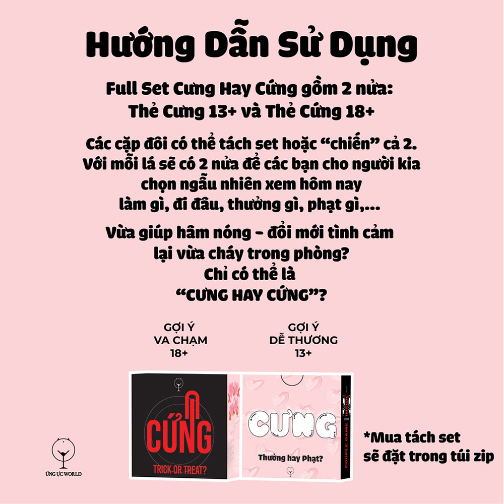 Bộ bài tình yêu lựa chọn Cưng Hay Cứng cho cặp đôi 54 lá, boardgame 18 cho couple hâm nóng tình yêu