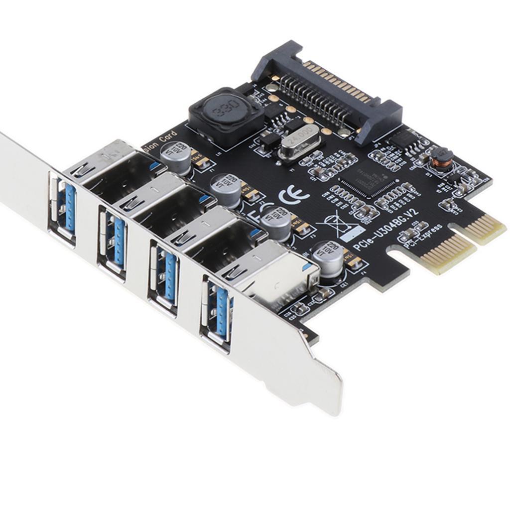 4 Port -E to USB 3.0 HUB Expansion Card 5Gbps for Desktop