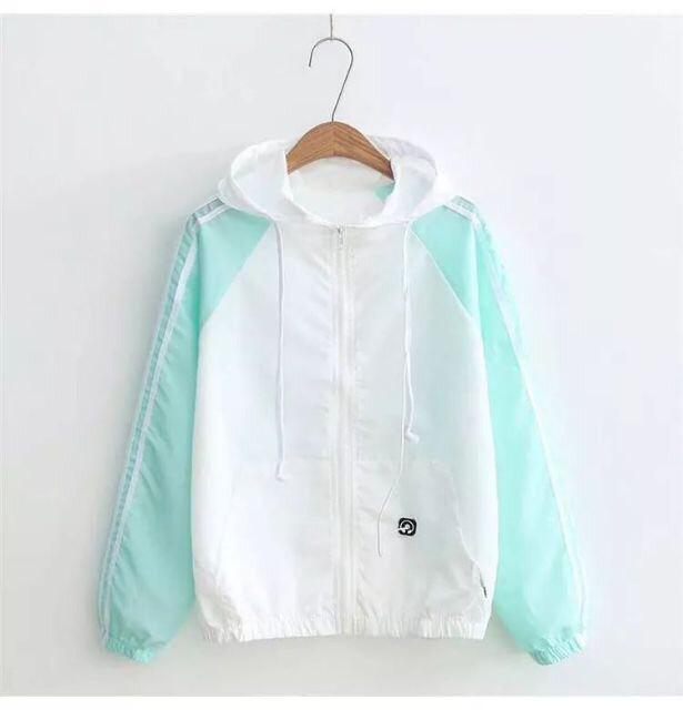 Áo khoác dù nam nữ phối hai sọc tay