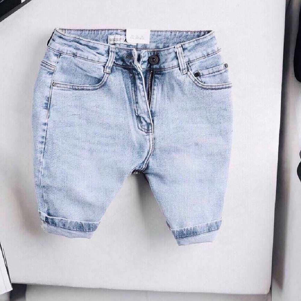 Quần short jean nam co dãn kiểu dán trẻ trung đơn giản thêu họa tiết Julido thời trang hàn quốc THU12