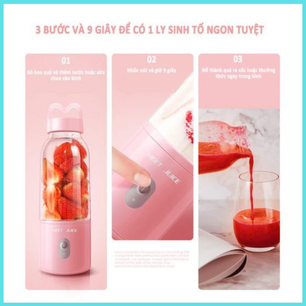 Máy Xay Sinh Tố Cầm Tay Đa Năng Hàng Nhập Khẩu, Máy Xay MEET JUICE Cối Thủy Tinh Cao Cấp