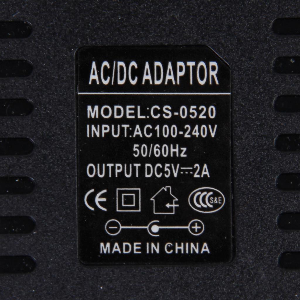 US Plug AC 100-240V to DC 5V 2A Power Supply Charger Converter Adapter 3.5mm