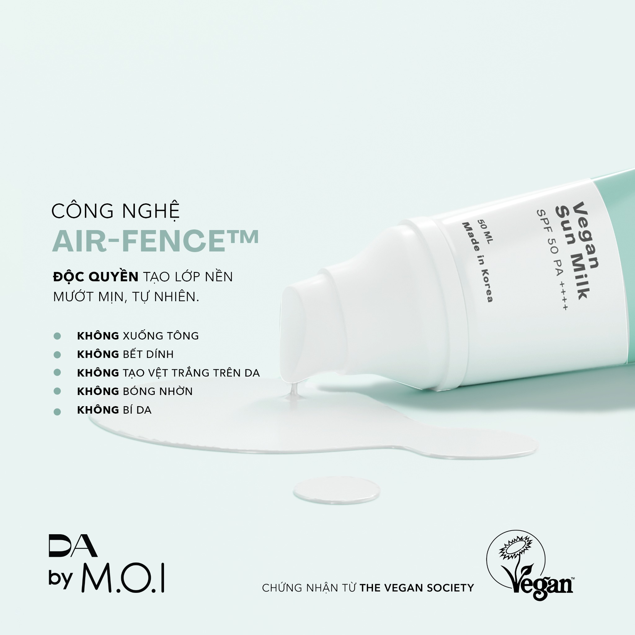 Kem Chống Nắng Thuần Chay DA BY M.O.I Vegan Sunmilk 50ml Hồ Ngọc Hà (2024)