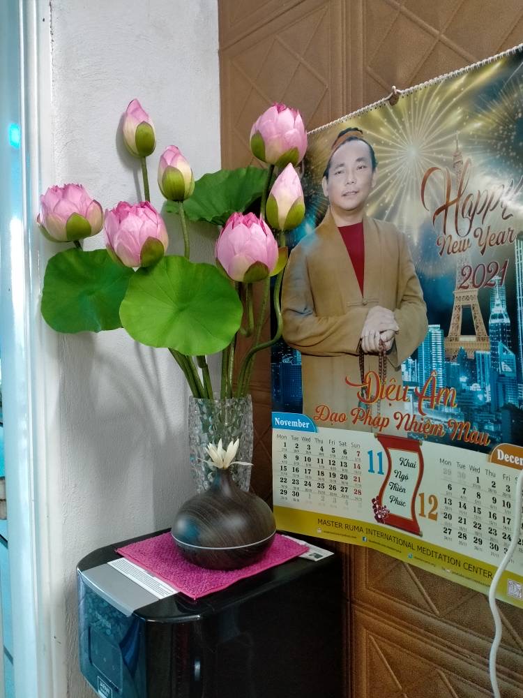 Cành hoa sen cao cấp 2 bông 1 nụ kèm lá tuyệt đẹp -Hoa giả trang trí phòng khách