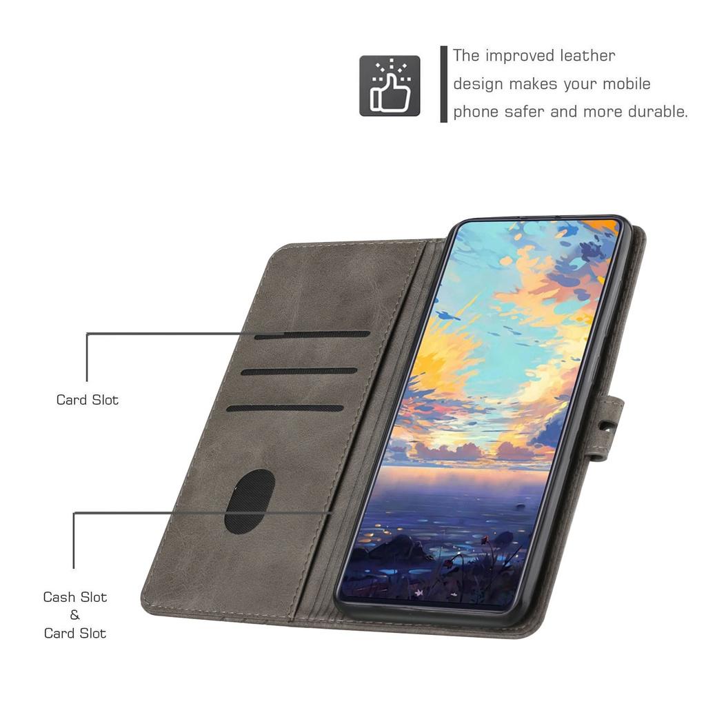 Bao da điện thoại PU mềm chống sốc có ngăn đựng thẻ cho OPPO A53 A53S A54 A74 5G OPPO A94 A95 5G Realme C15
